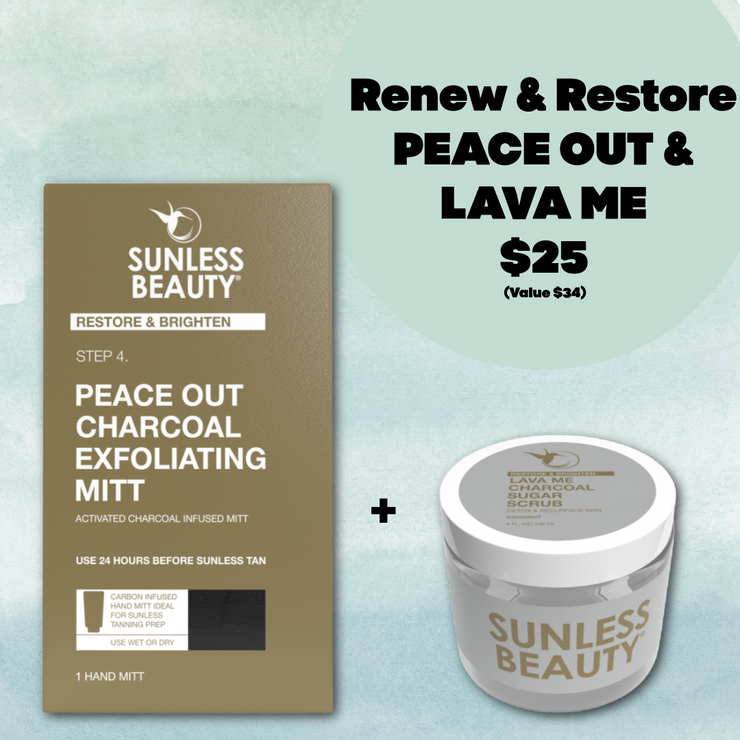 Renew & Restore Peace Out Mitt + Lava Me Scrub