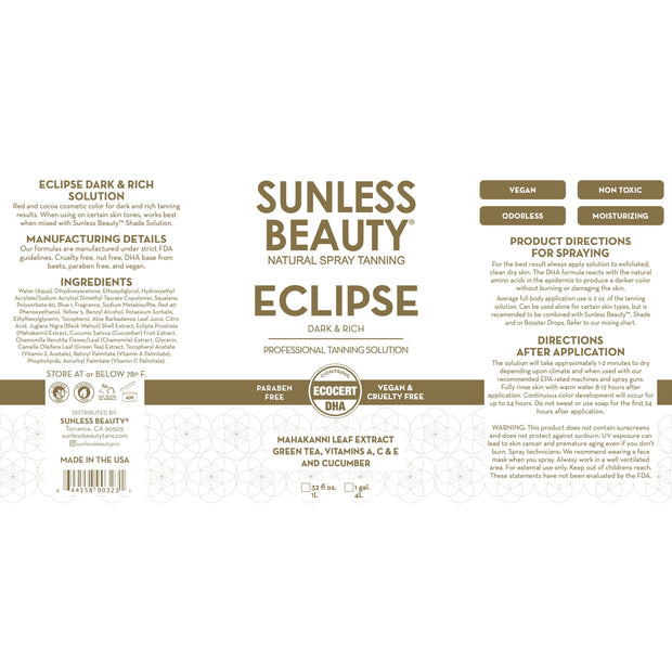 Eclipse Sunless Solution (Dark & Rich) - 32 oz.