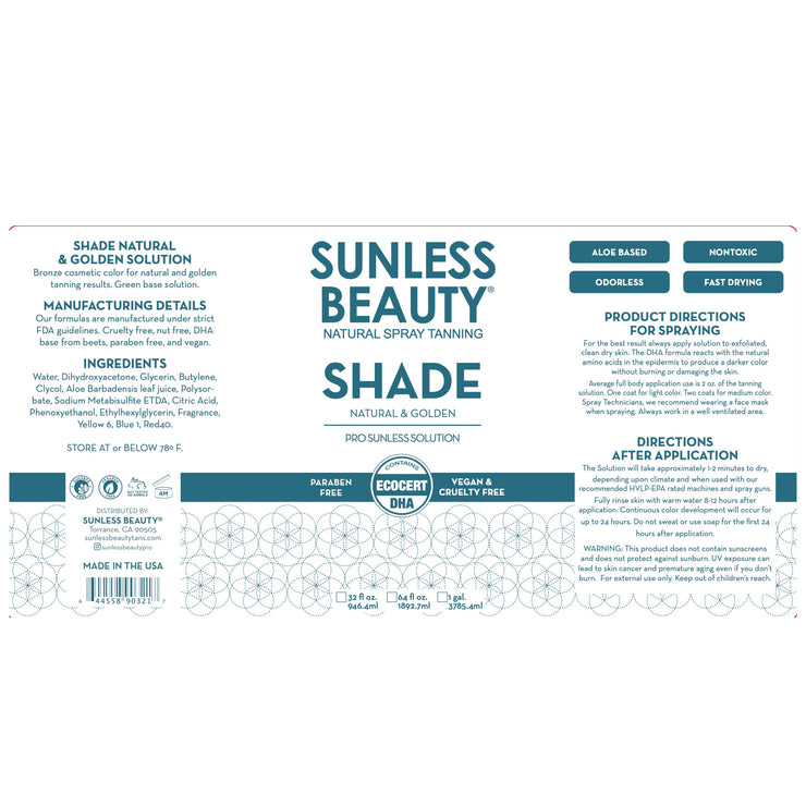 SHADE Vegan Sunless Solution (Natural & Golden)